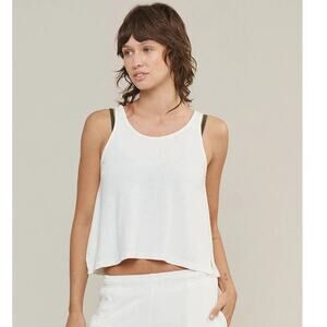 Jungmaven Cropped Tank Top Shirt Size Small Hemp Cotton Washed White Worn Once